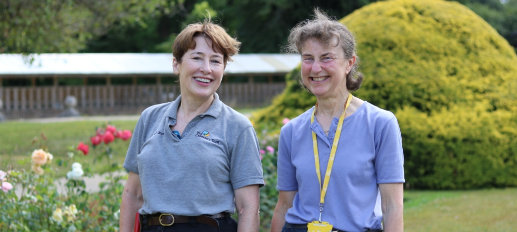 Gillian and Sarah volunteering in our gardens