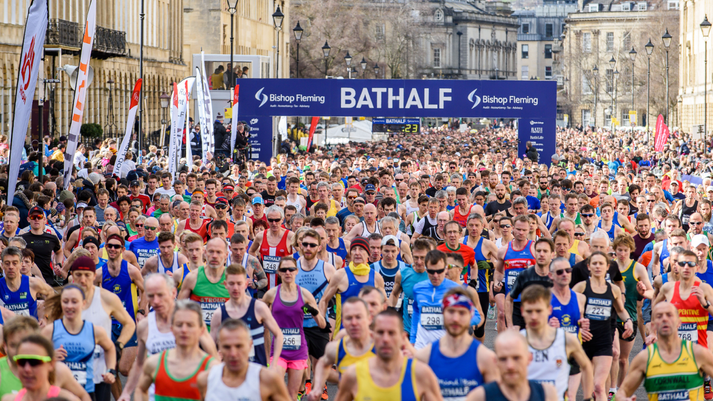 Runners at the Bath half marathon