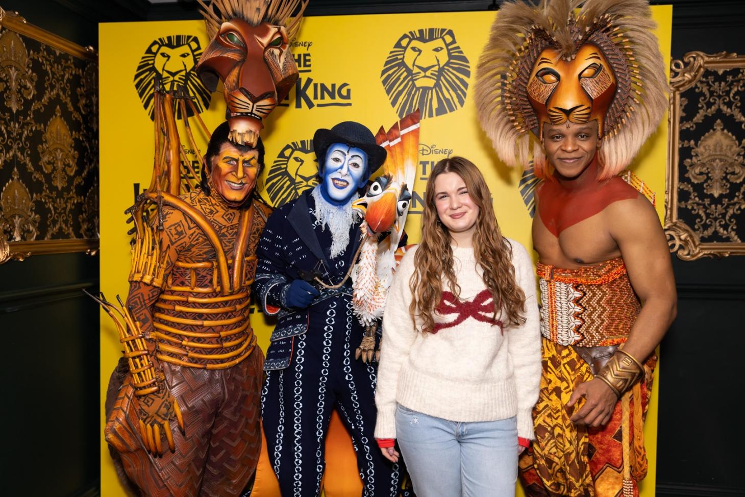 Valentina with the cast of Lion King