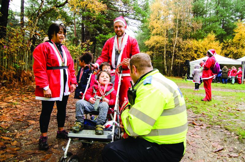 Jenson on a Santa fun run