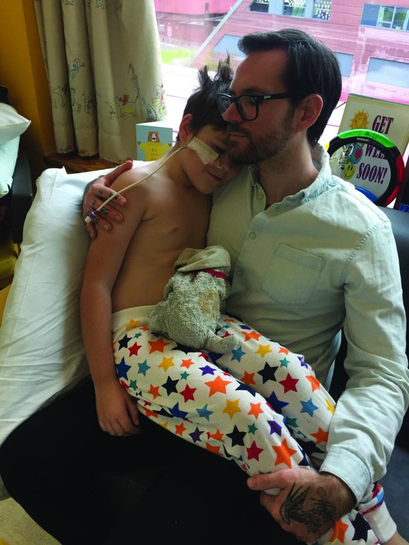 Joey and dad in hospital