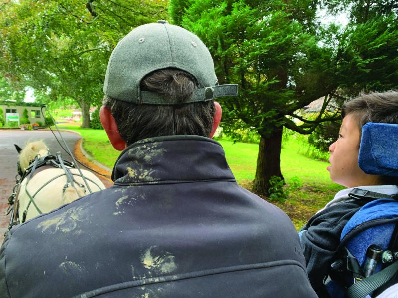 Kenny on a horse and cart ride