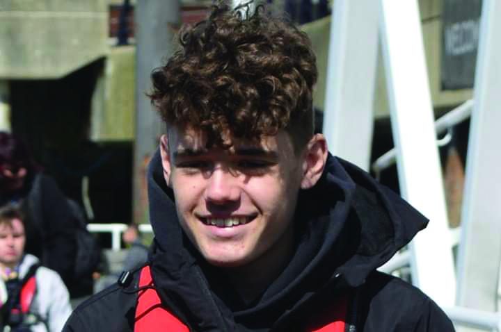 Sam on a boat trip with The Children's Trust