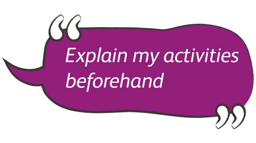 Explain my activities beforehand